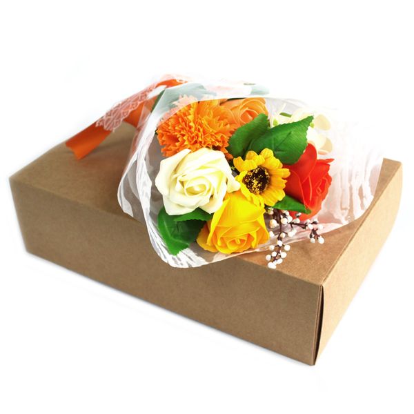 Bouquet de Savon Main et Boîte - Orange