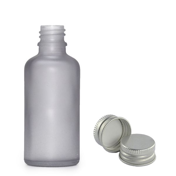 Mat Siva Staklena Bočica s Aluminijskim Čepom 50ml