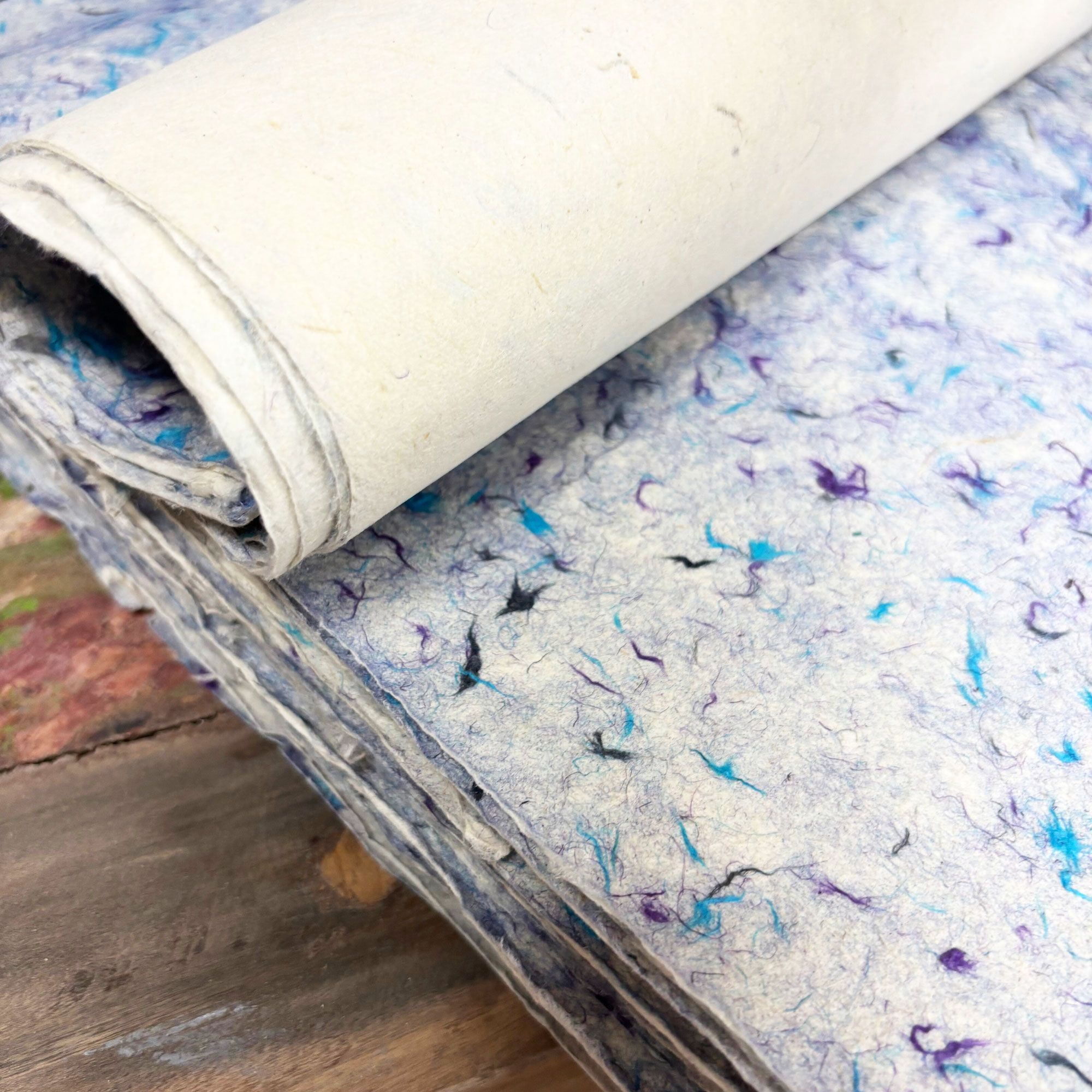 Lokta Craft / Wrapping Paper (51x76cm) - Blue Cotton