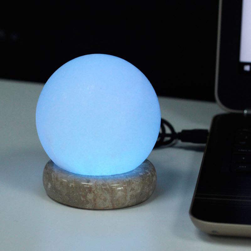 Lampe de Sel USB Boule Blanche 9cm (multi)