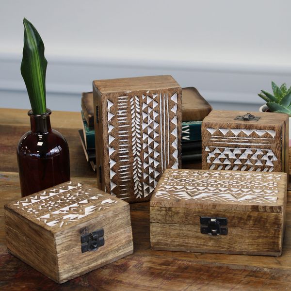 Boite en Bois Blanchi - Moyen - Design Slave