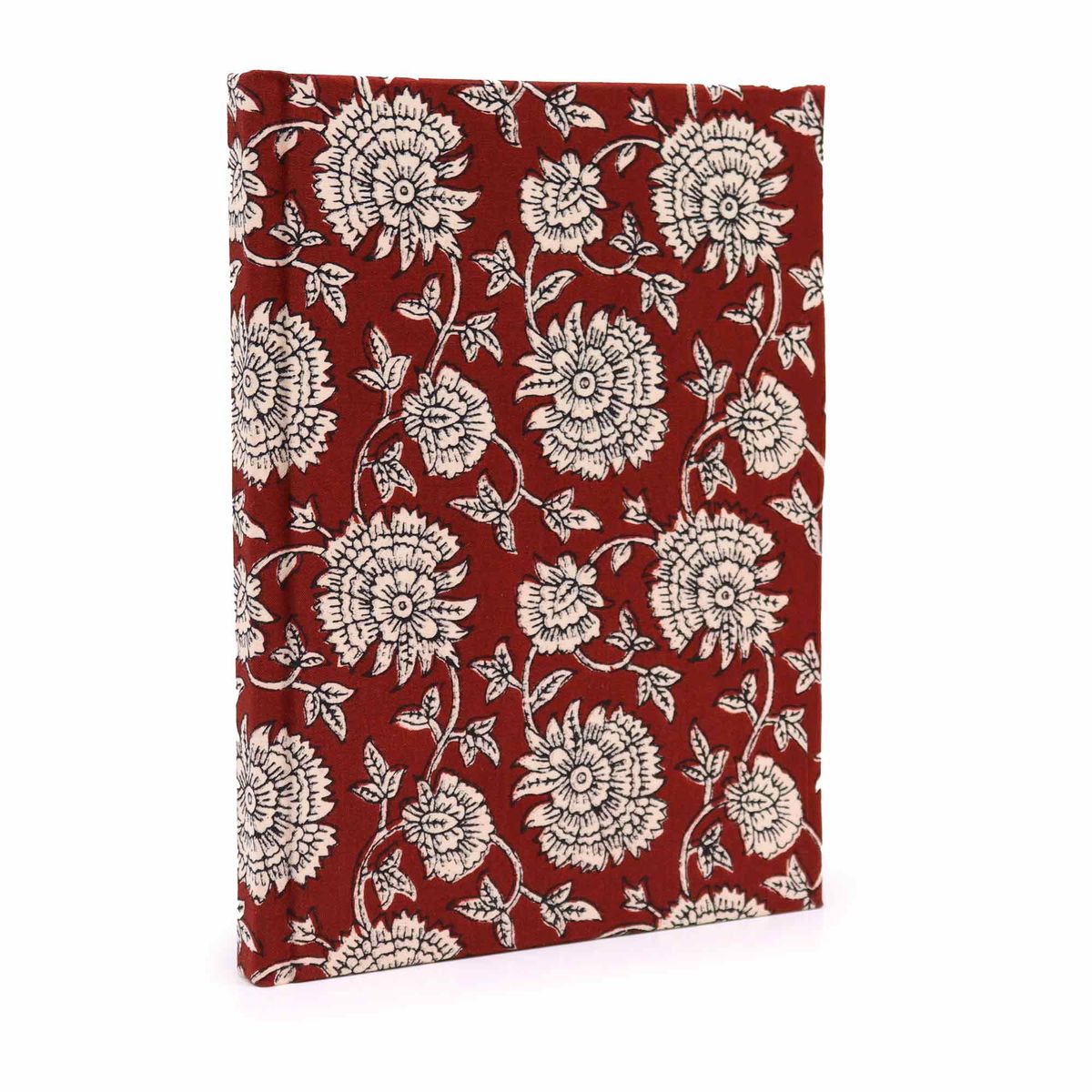 Cadernos com encadernação em algodão 20x15 cm - 96 páginas - Floral bordô