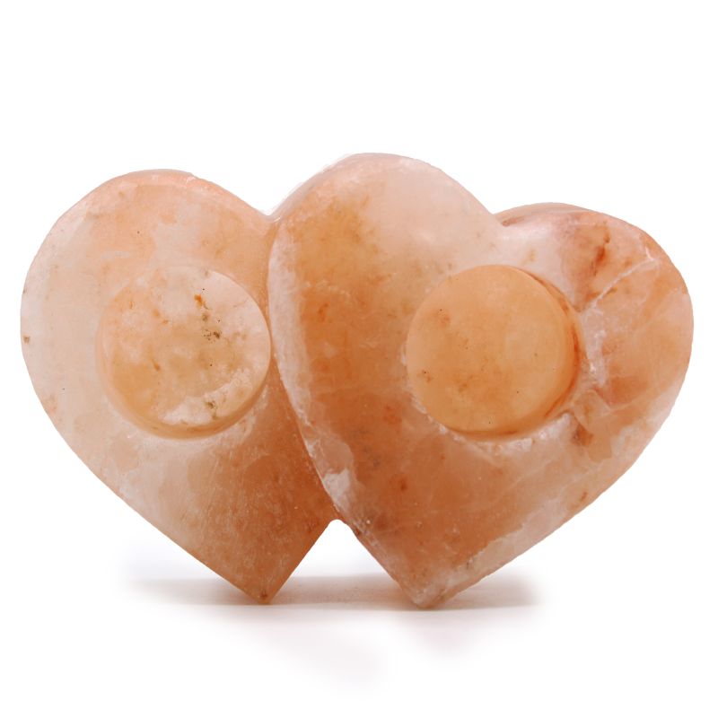 Bougeoir Sel Double Coeur 1Kg