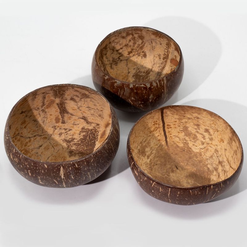 Sm Natural Coconut Bowl - polished - craft use - 7x10cm