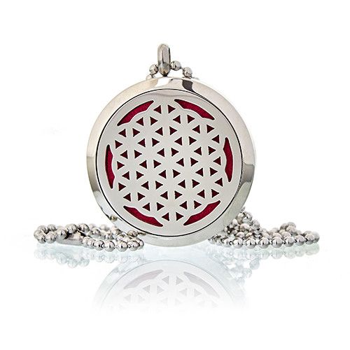 Colar difusor de aromaterapia 30 mm - Flor da Vida