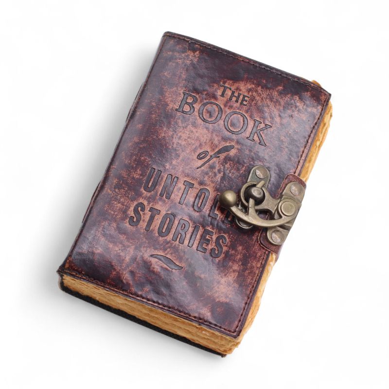 Шкіряний Блокнот "The Book of Untold Stories" із Необрізаним Краєм 13х10 см