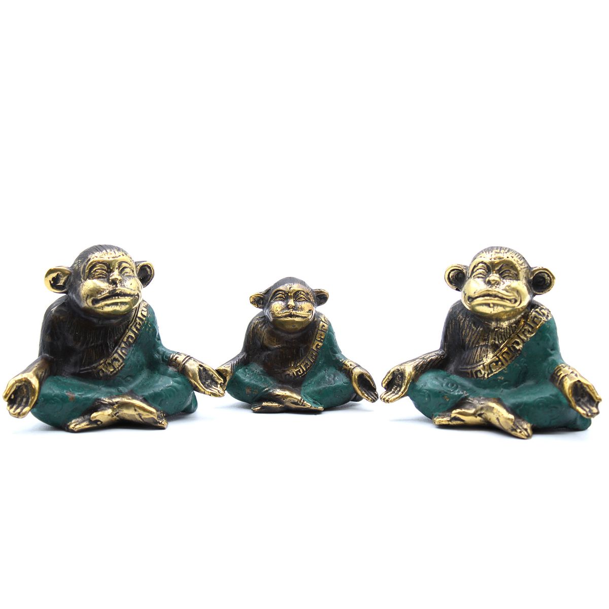 Conjunto de 3 - Família de macacos de ioga (tamanhos diferentes)