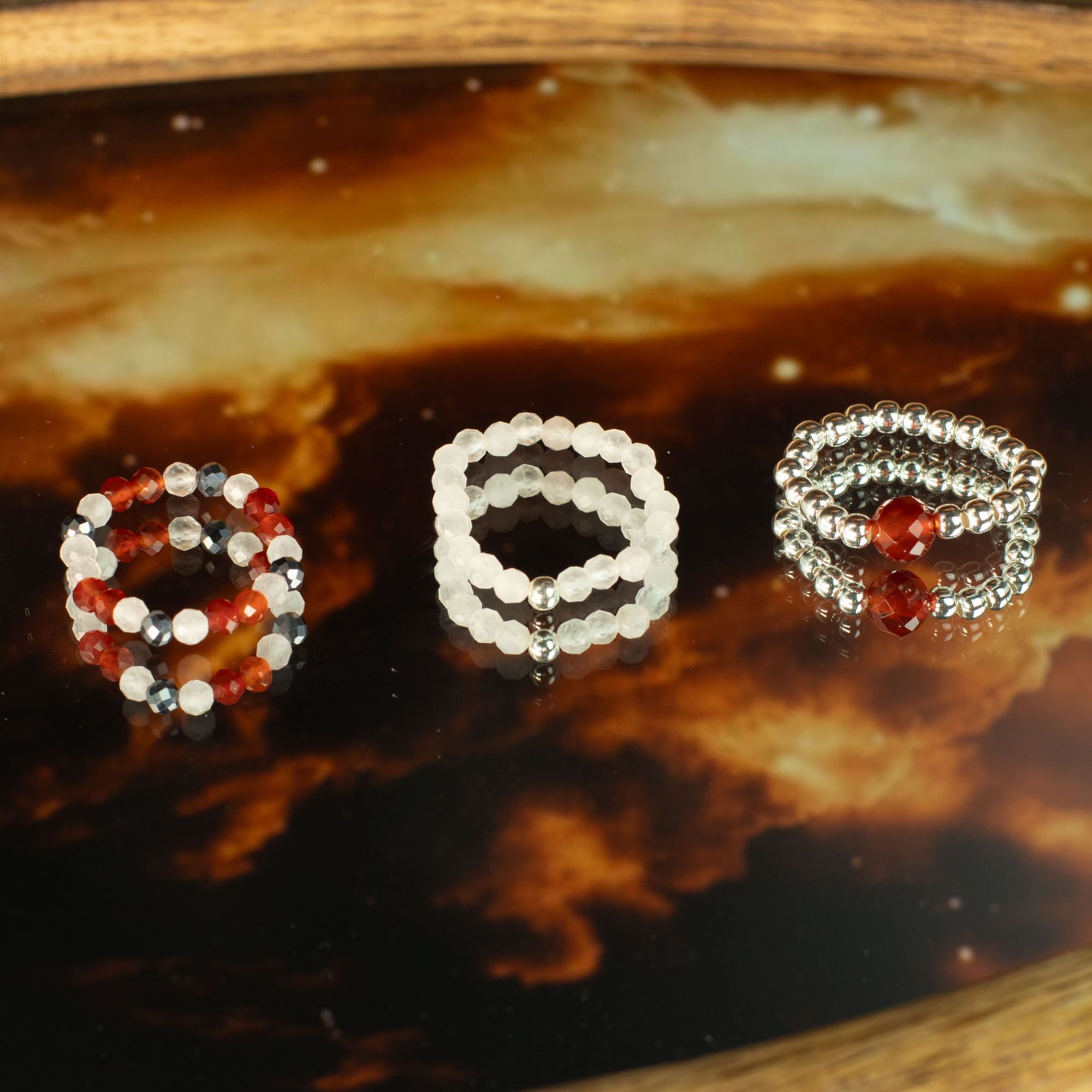 Nymph Spirit set prstenja s prirodnim kamenjem - Love & Flame