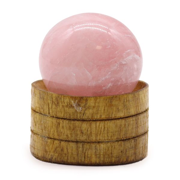 Esfera de Cristal de Pedra Natural com Base  40mm - Quartzo Rosa