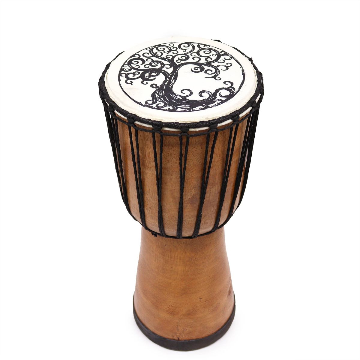Tambor Djembe feito à mão com tampa larga - 40 cm