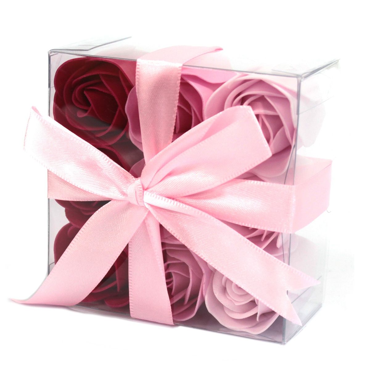 Conjunto de 9 flores de sabão - rosas rosa
