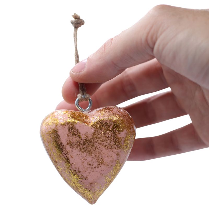 Large Decor Wood Hearts - Rose Gold - in Display Jar