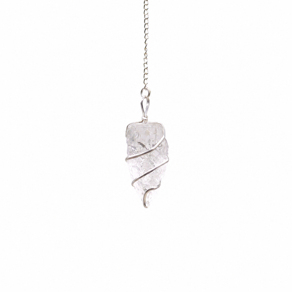 Raw Gemstone Pendulum - Rock Quartz
