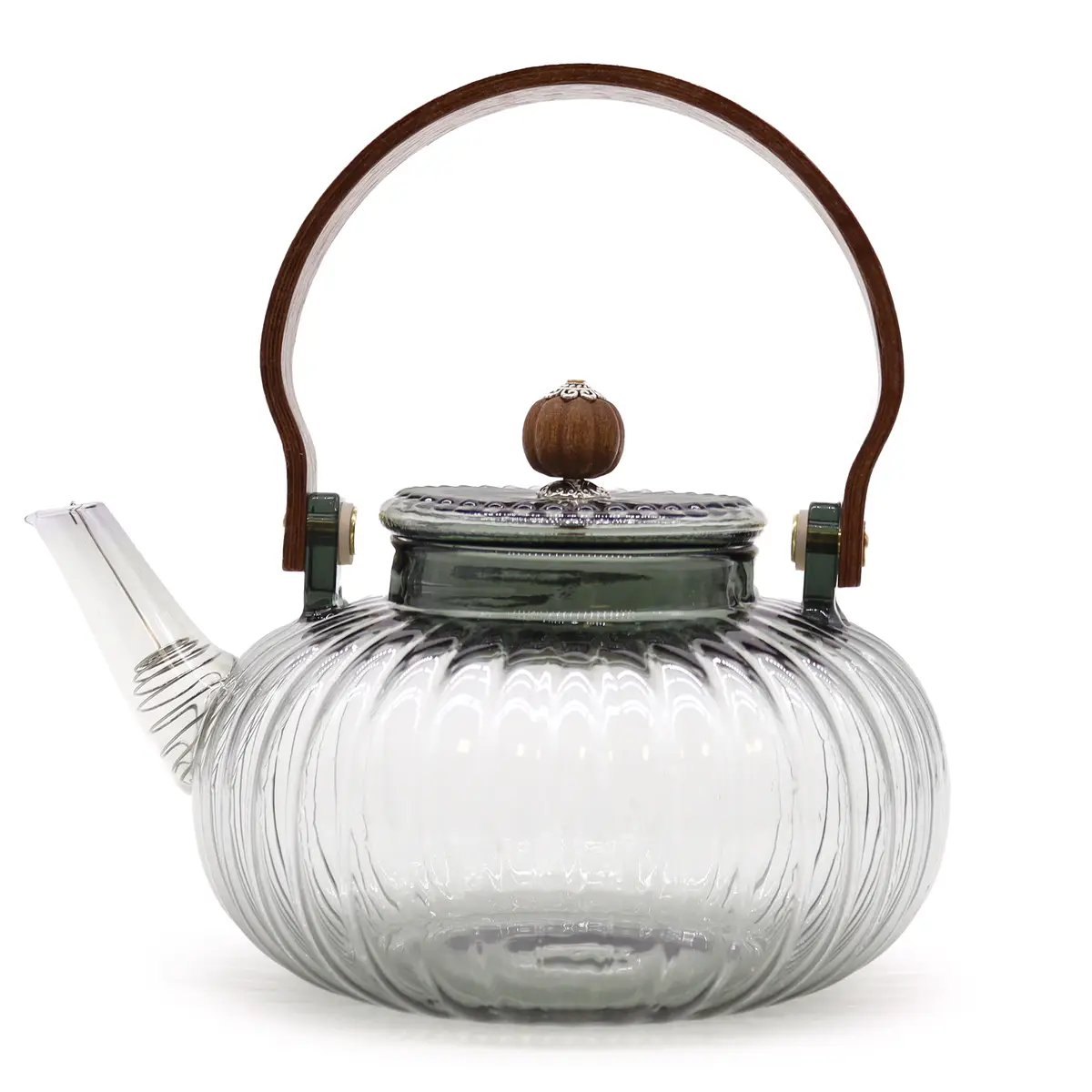 Glass Infuser Teapot - Charcoal Ribbed Pearl - 950ml — Apothecary · GlowDuty apothecary