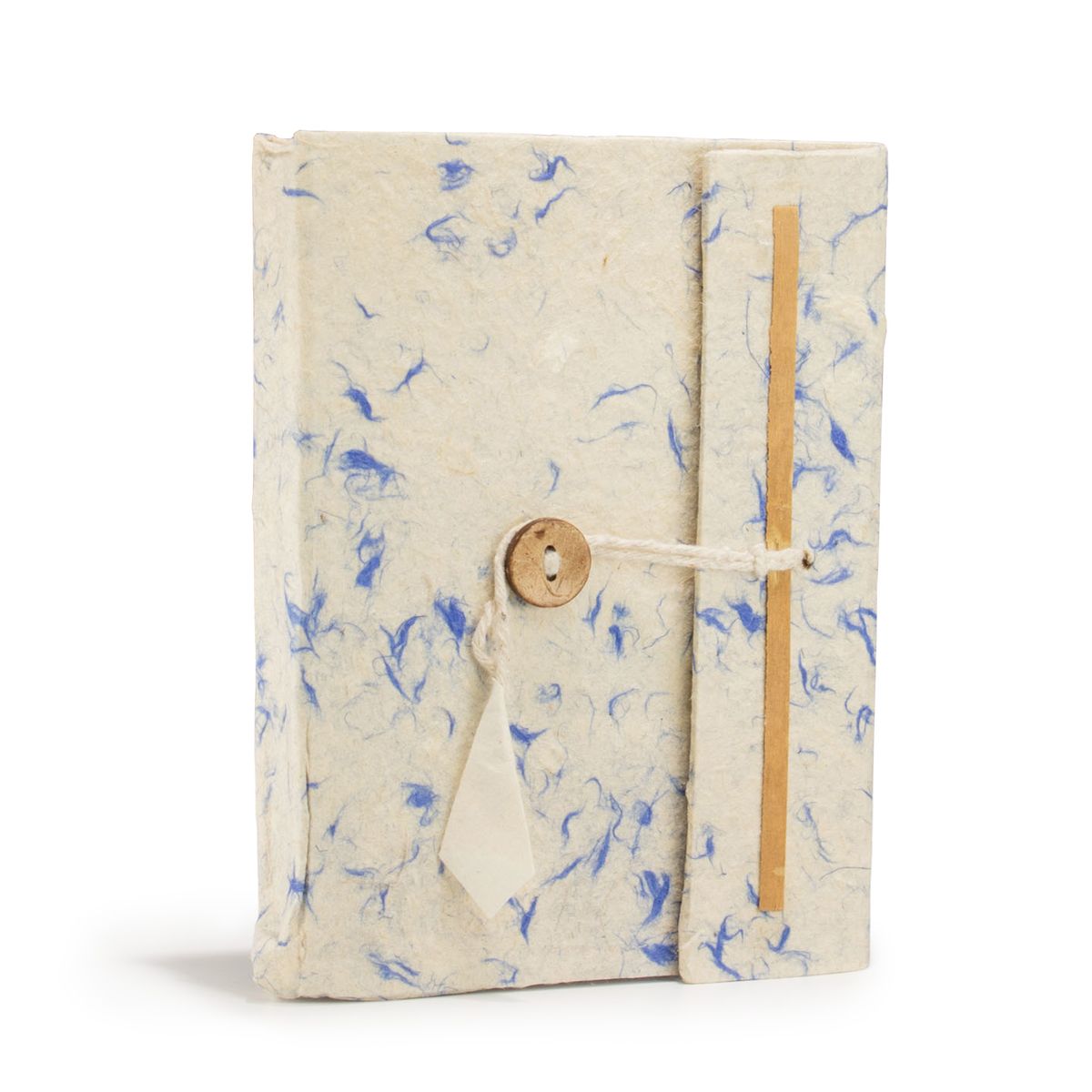 Caderno grande de algodão azul misto Lokta (15x12 cm) - 45 folhas