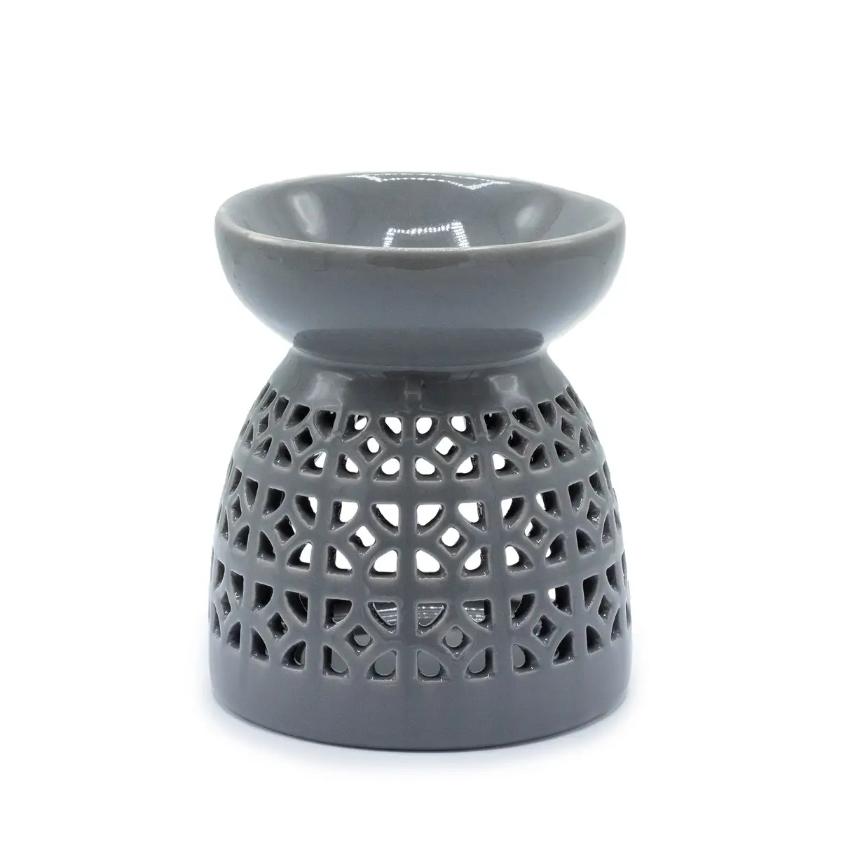 Classic Oil Burner - Morrocan Cutout - Grey — Incense Burners · GlowDuty apothecary