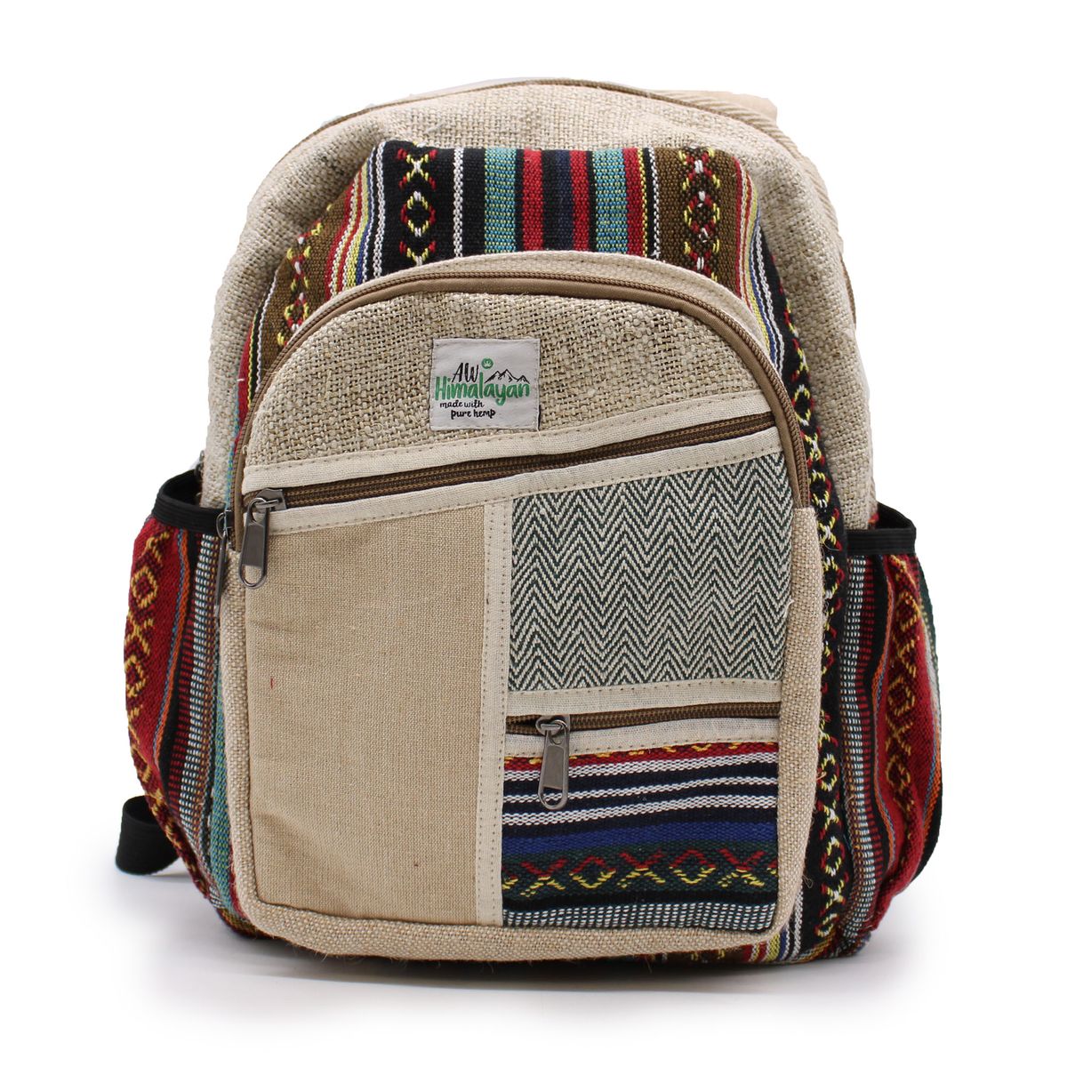 Mochila pequena de cânhamo - Estilo Zig Zag Zips