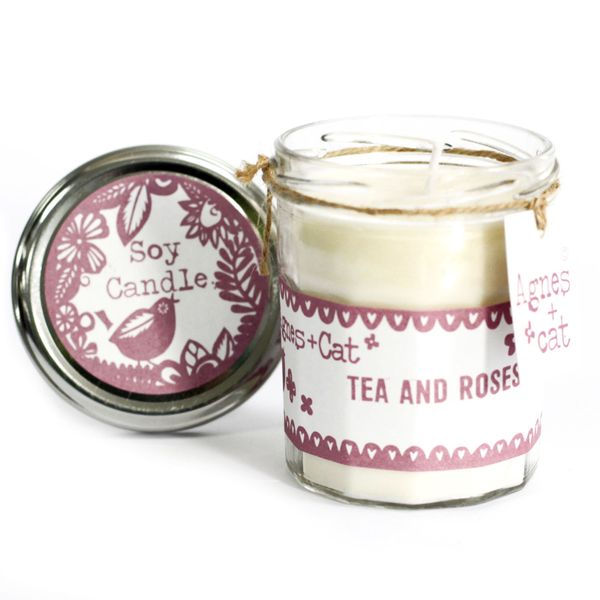 Jam Jar Candle - Tea and Roses
