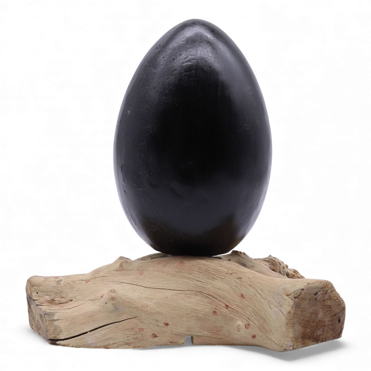 Candeeiro de mesa com abajur em forma de ovo de lava craquelado – cinzento