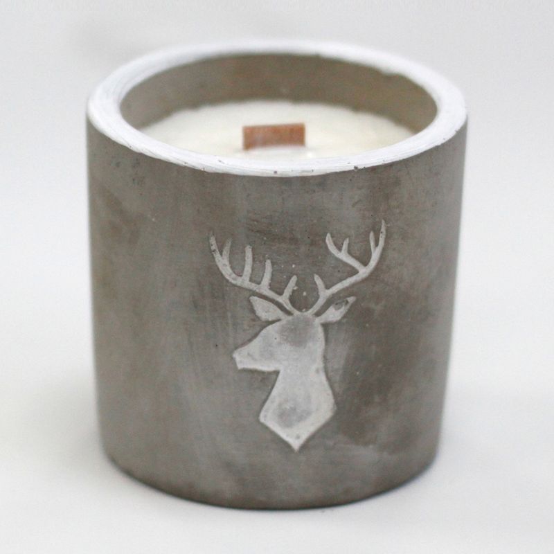 Bougie Béton Pot Moyen - Whisky/Fumée de Bois