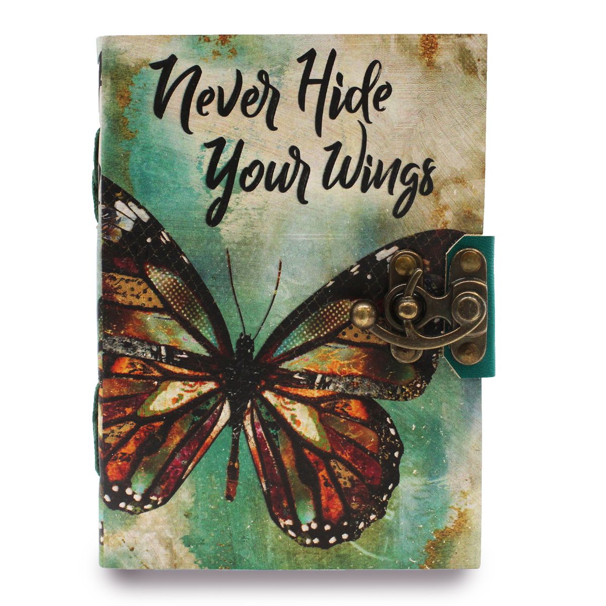 Caderno de couro "Never Hide Your Wings"