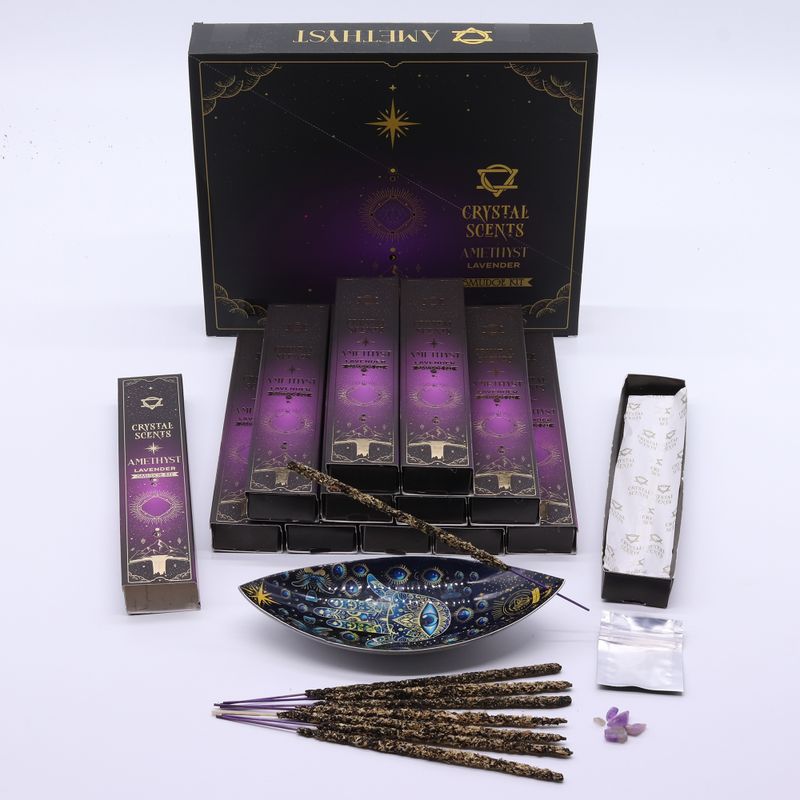 Encens & Cristaux Améthyste - Coffret Lavande