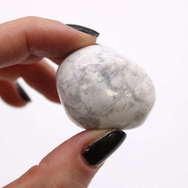 Bag of 6 Large African Tumble Stones - White Howlite - Magnesite