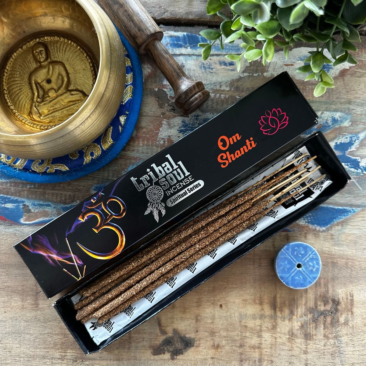 Varetas de incenso espiritual Alma Tribal e suporte de cerâmica - Ohm Shanti
