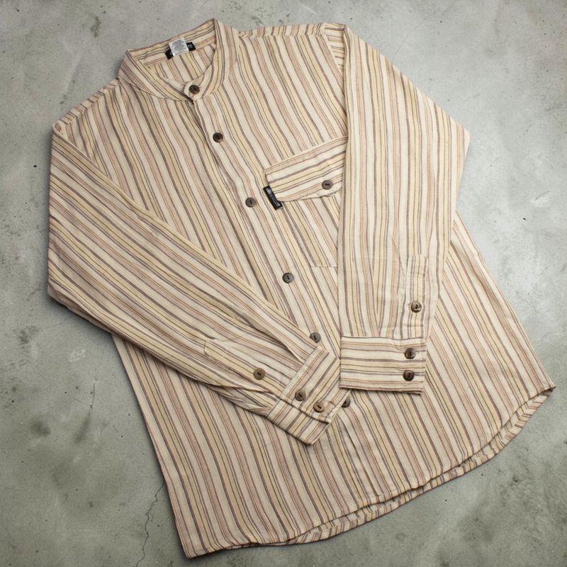 Nomad Sari Grandad Shirt - Brown Beige - XL