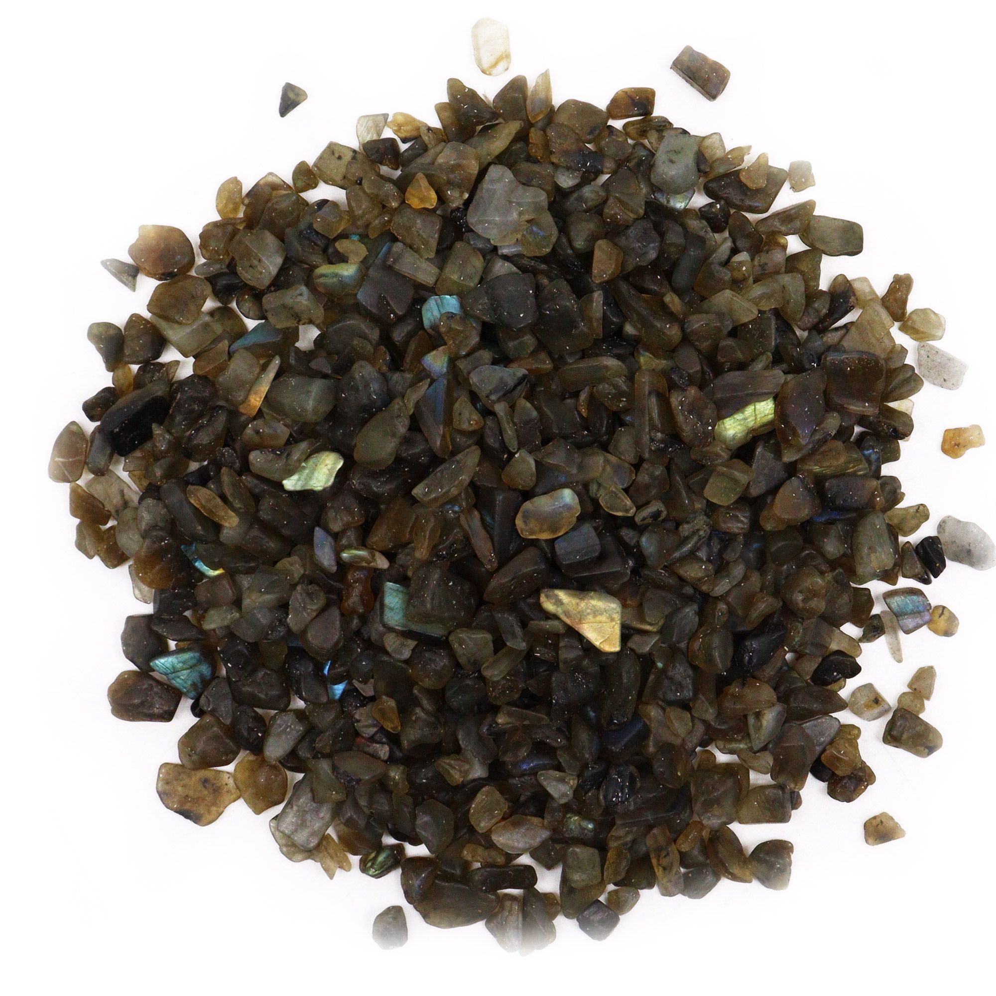 Natural Labradorite Gemstone Chips - 1kg Bulk Bag
