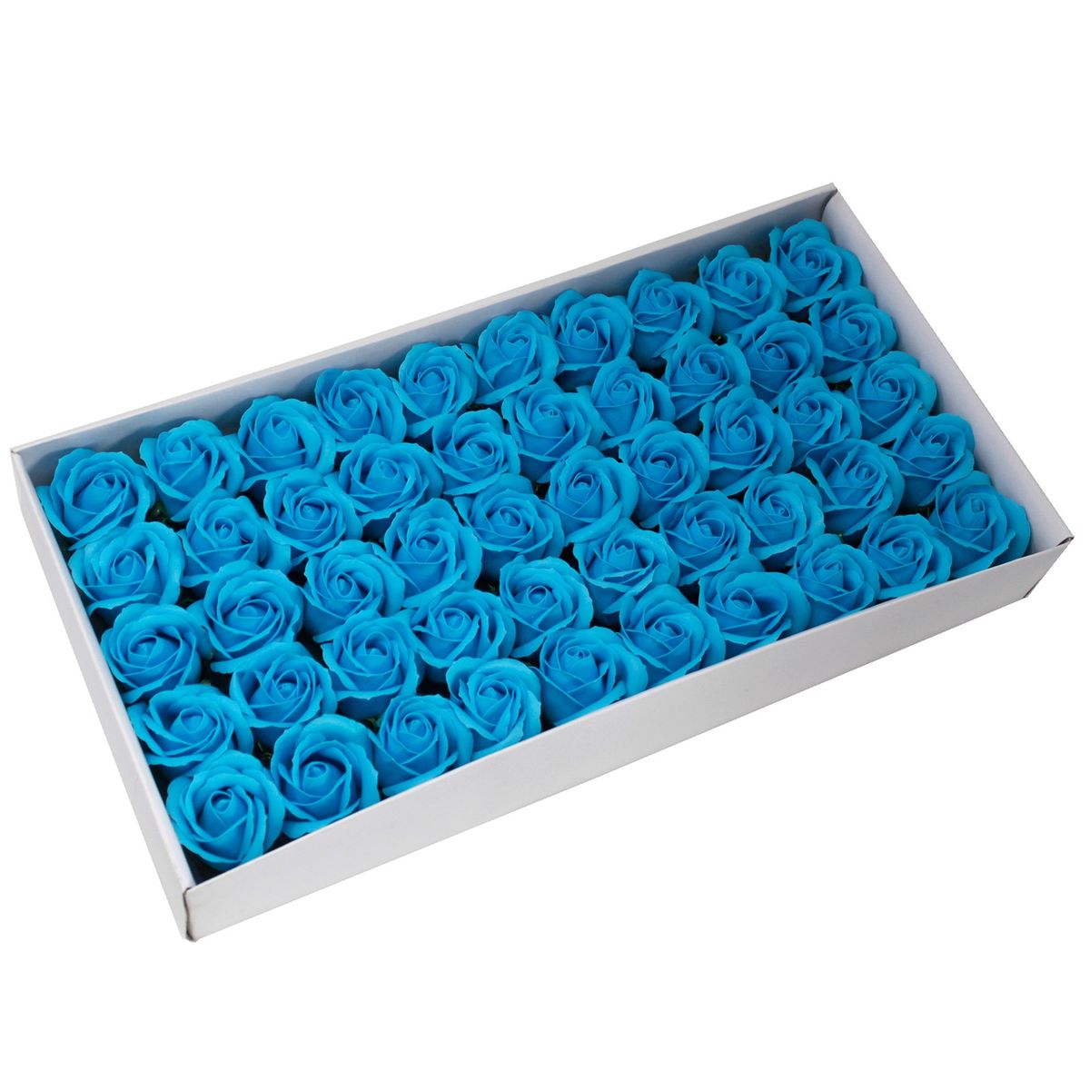 Flor decorativa para artesanato, tamanho médio - azul