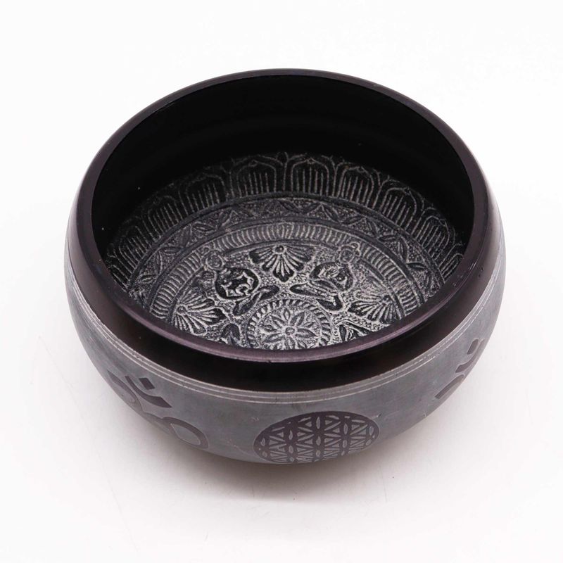 Vas Cântător din Pulbere de Pământ - Om Cinci Buddha - 16cm