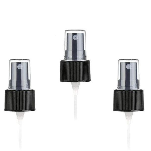 Spray Cap Amber Boston Bottle (for 120ml) - Black Plastic 22-410mm