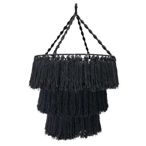Candeeiro de Teto Macramé - Preto