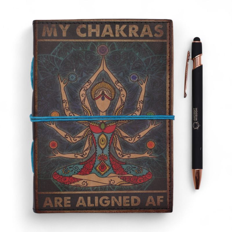 Шкіряний Блокнот із Принтом " My Chakras are Aligned AF" - 200 сторінок  17,5х13 см