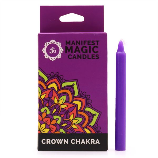 Velas Mágicas do Manifesto (embalagem com 12) - Roxo - Chakra da Coroa