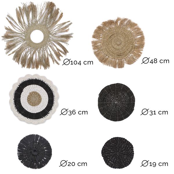Ensemble de six décorations murales naturelles - Collection Abu-Abu