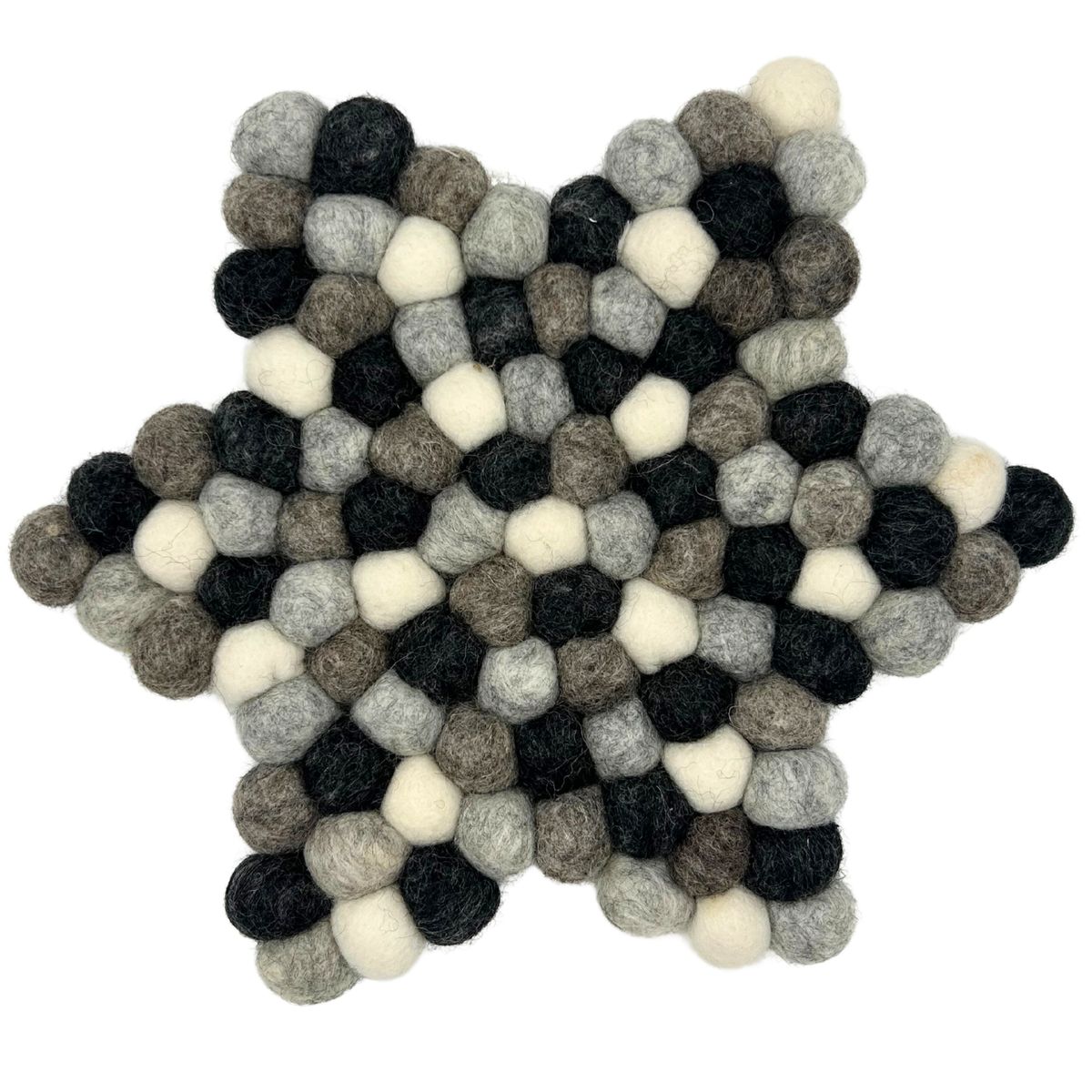 Tapete central de feltro em forma de estrela (38 x 18 cm, cinzento multicolorido)
