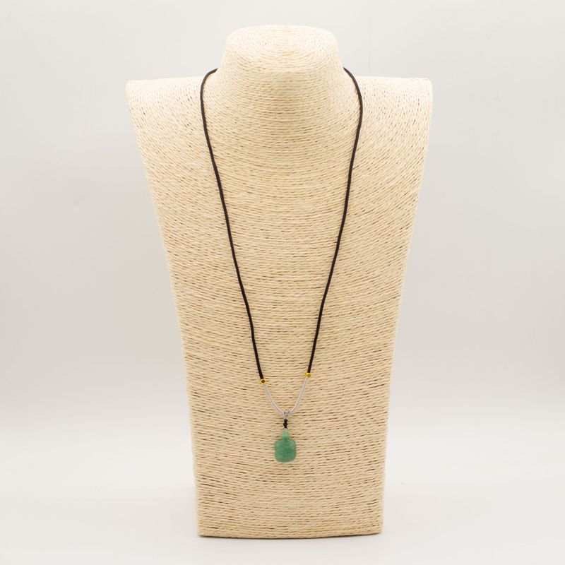 Cord Necklace Gemstone Pendants - Jade Turtle