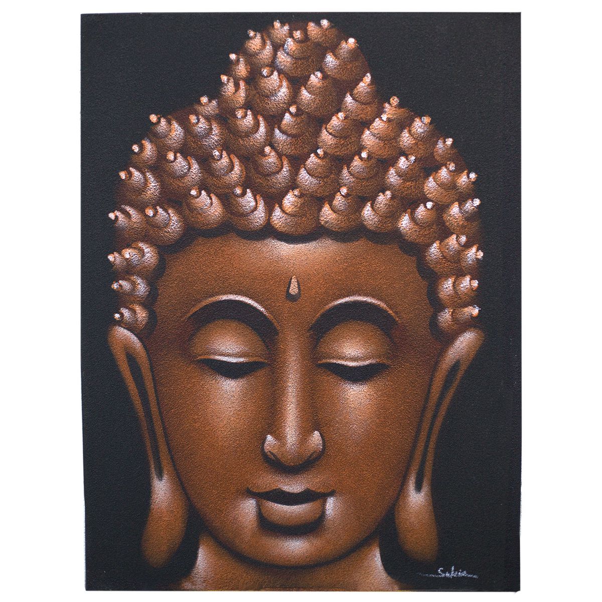 Quadro de Buda - Acabamento em Cobre e Areia