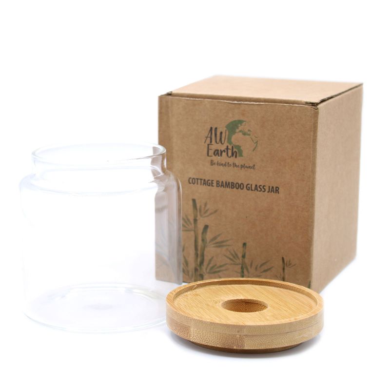 Bocal en Verre Couvercle Bambou - 10cm