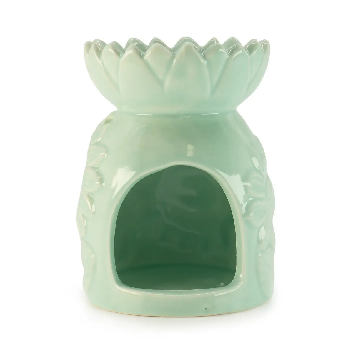 Ceramic Sunflower Oil Burner - Pastel Green — Incense Burners · GlowDuty apothecary