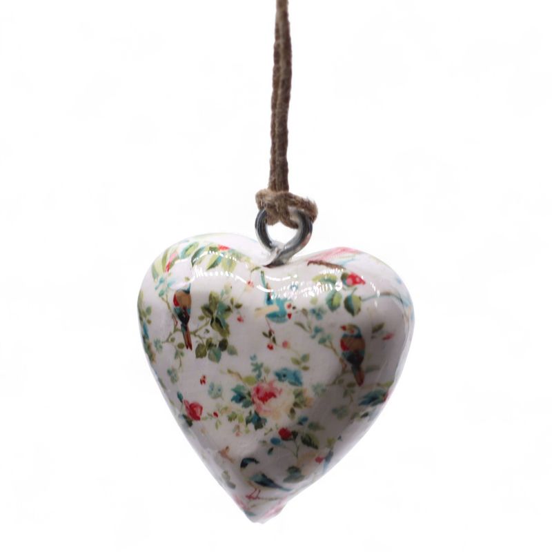 Large Decor Wood Hearts - Victorian Flower - in Display Jar