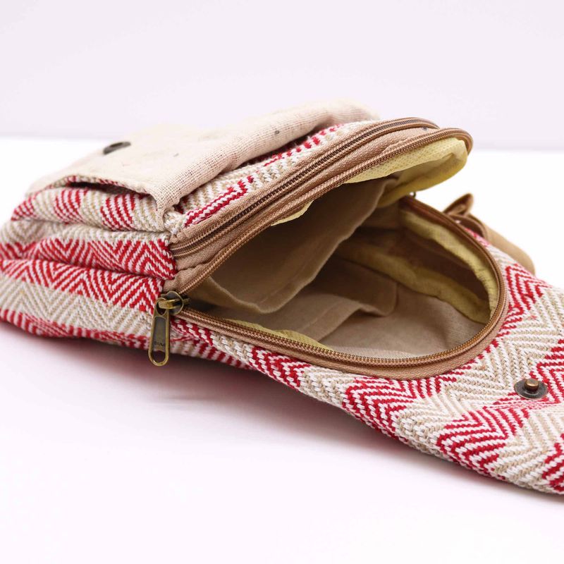 Sac Bandoulière Coton Naturel - Brun & Rose