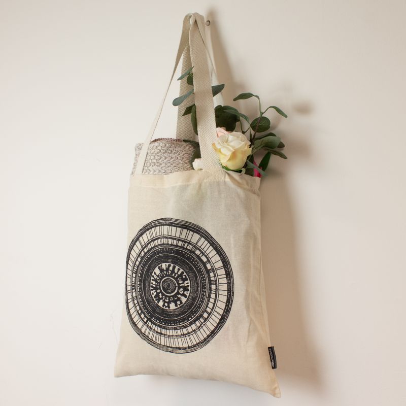 Iconic Basic Tote Bag - Urban Mandala - (40x37cm) - Natural 4oz