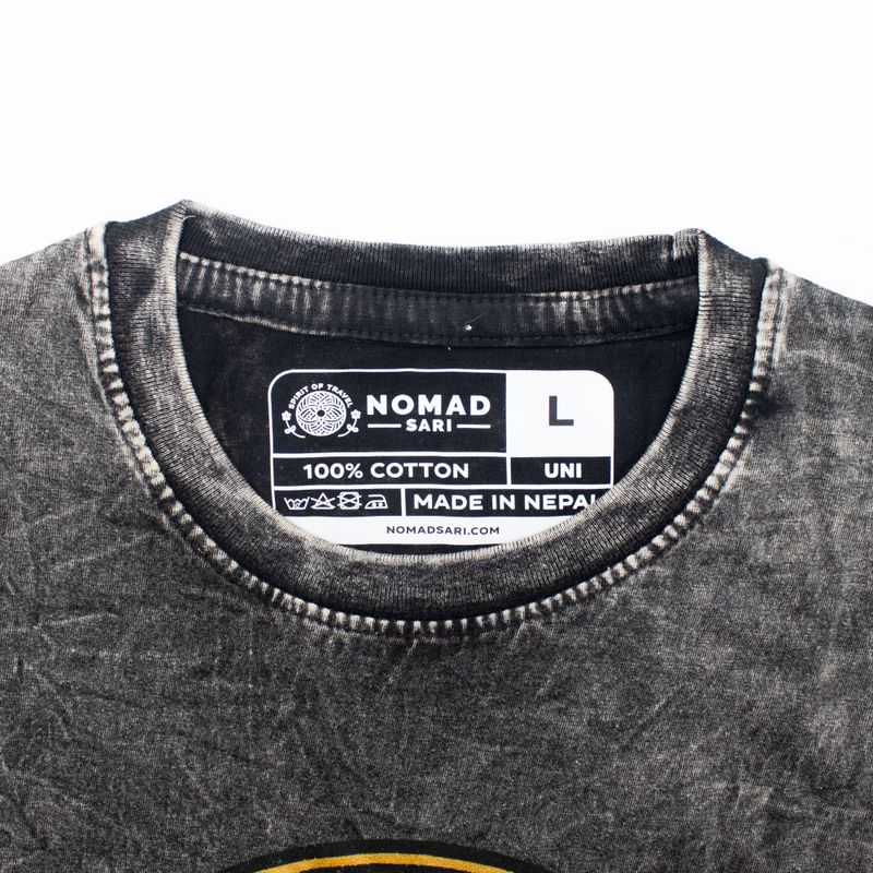 Nomad Sari Camiseta de algodón lavado a piedra - Rebel - Carbón - Grande