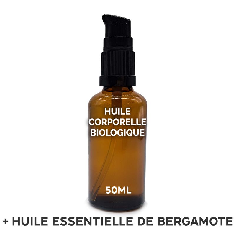Huile Corporelle Bio 50ml  - Bergamote - Sans étiquette