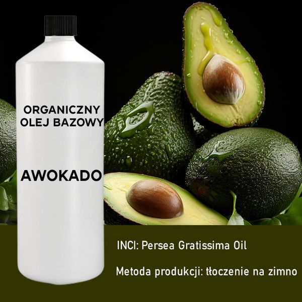 Organiczny Olej Bazowy z Awokado 1 litr