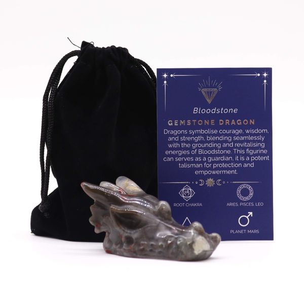 Cabeça de Dragão Grande de Pedras Preciosas - Sangue de Dragão - 60x30x35mm