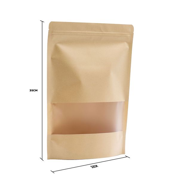 Kraft торба с прозорец 25×35 см